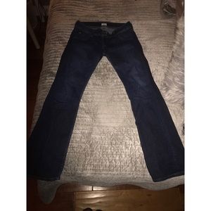 Dark denim boot cut jeans